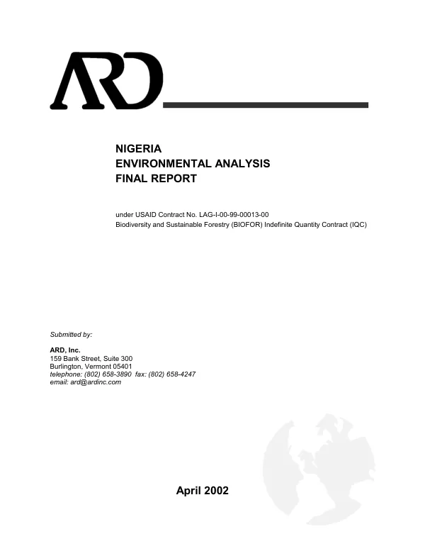 Nigeria environmental analysis : final report