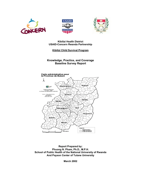 Kibilizi child survival program : knowledge, practice, and coverage baseline survey report