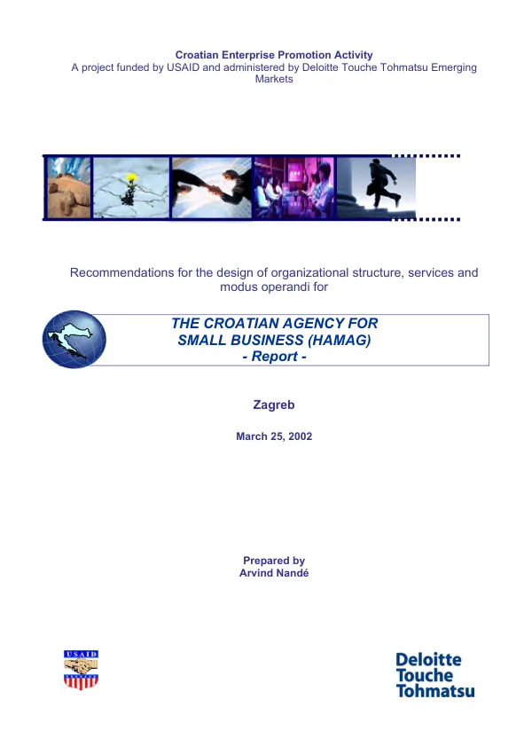 Recommendations for the design of organizational structure, services and modus operandi for the Croatian Agency for Small Business (HAMAG) : report