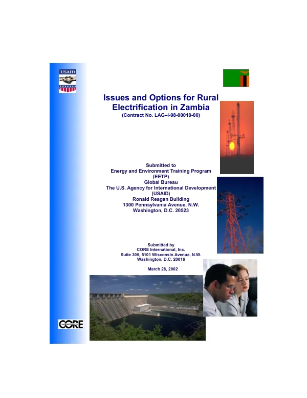 Issues and options for rural electrification in Zambia