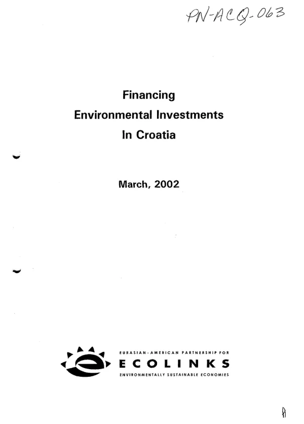 Financing environmental investments in Croatia