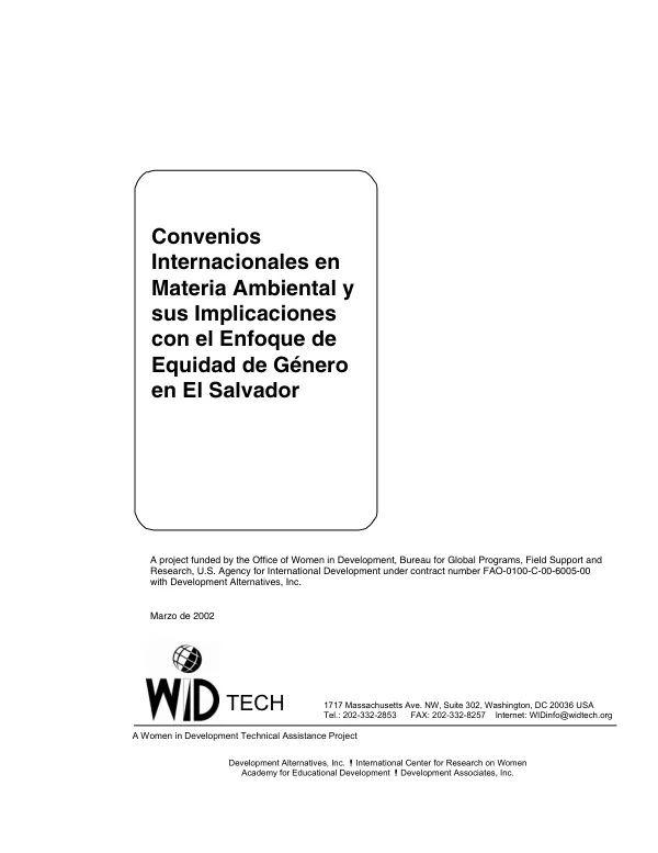 Convenios internacionales en materia ambiental y sus implicaciones con el enfoque de equidad de genero en El Salvador