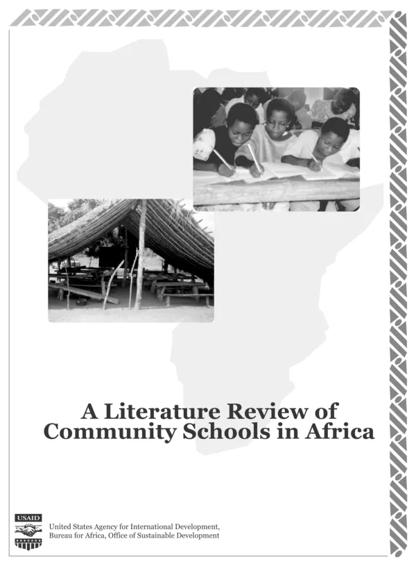 Literature review of community schools in Africa