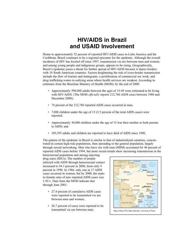 HIV/AIDS in Brazil and USAID involvement