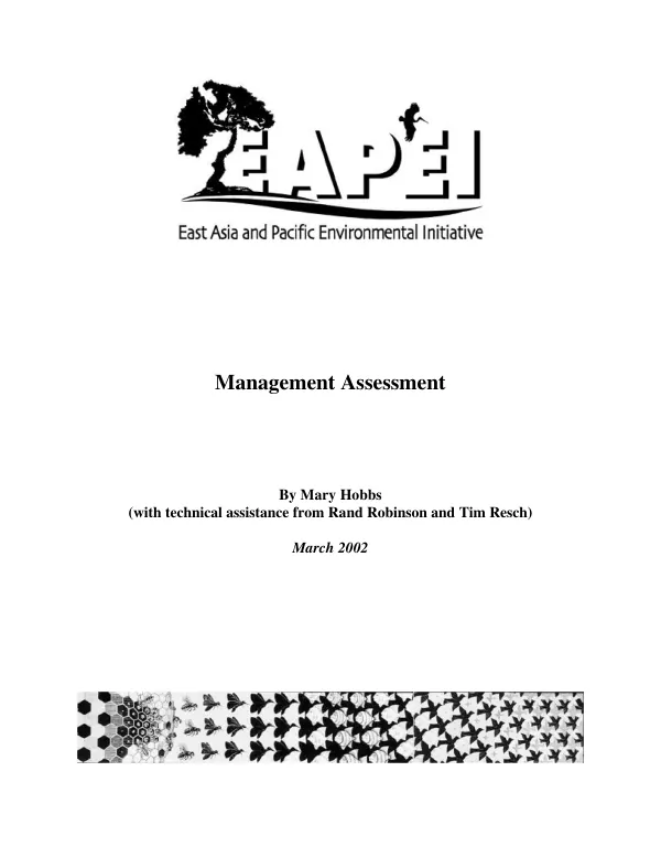 EAPEI, East Asia and Pacific environmental initiative : management assessment