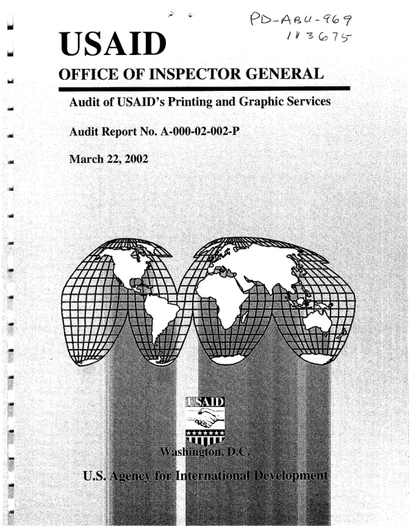 Audit of USAID"s printing and graphic services