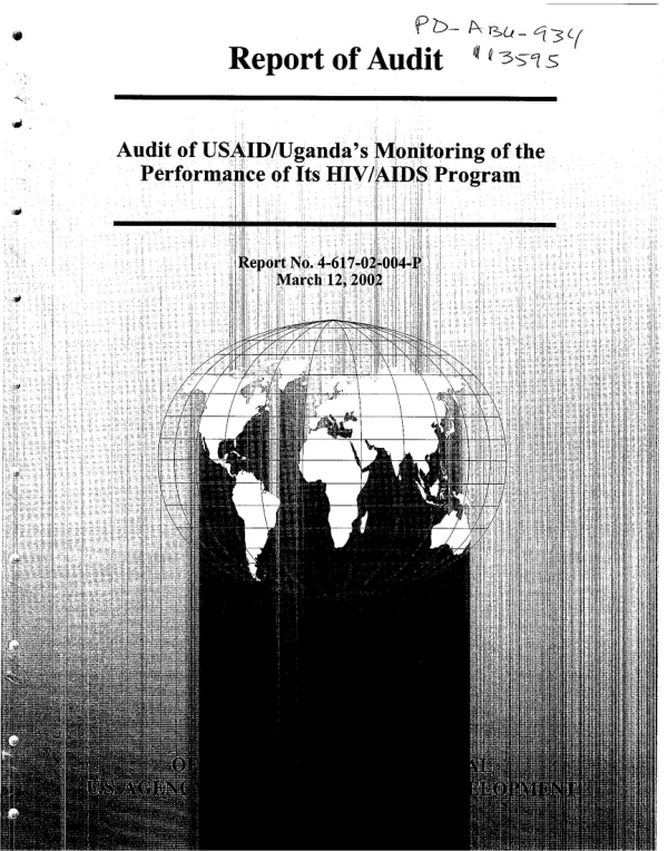 Audit of USAID/Uganda"s monitoring of the performance of its HIV/AIDS program