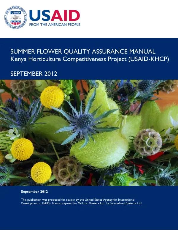 Summer Flower Quality Assurance Manual - Kenya Horticulture Competitiveness Project (USAID-KHCP)