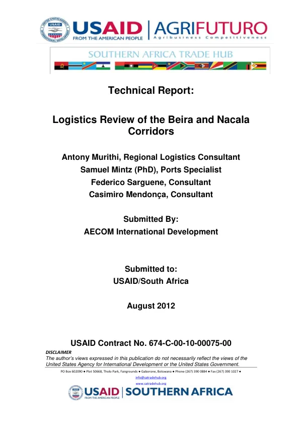 LOGISTICS REVIEW ON BEIRA NACALA CORRIDORS - FINAL REPORT 03_04_2013