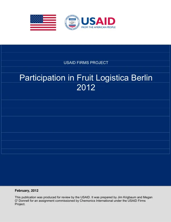 Participation in Fruit Logistica Berlin 2012