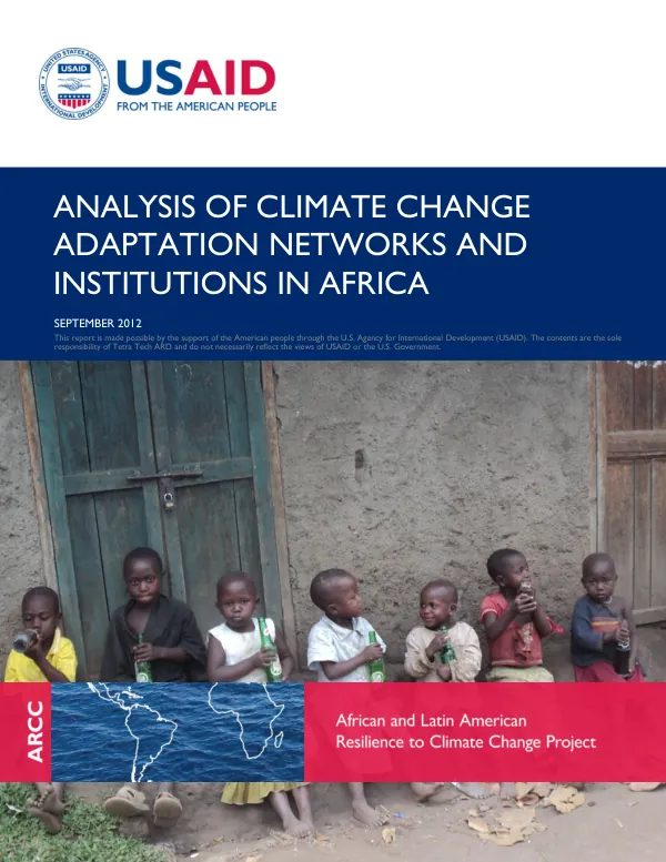 Analysis of Climate Change Adaptation Networks and Institutations in Africa