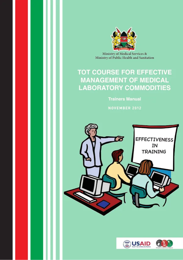 Tot Course for Effective Management of Medical Laboratory Commodities: Trainers Manual