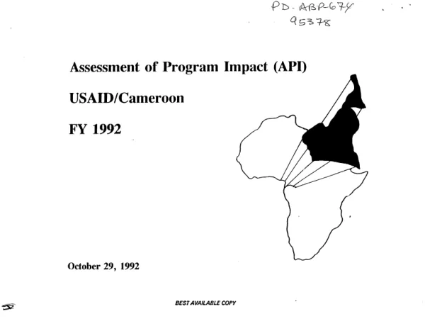 Assessment of program impact (API) : USAID Cameroon -- FY 1992