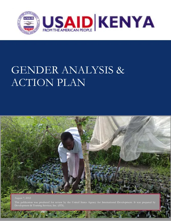USAID/Kenya GENDER ANALYSIS & ACTION PLAN