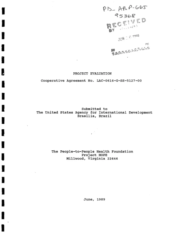Project evaluation : cooperative agreement no. LAC-0616-G-SS-5127-00