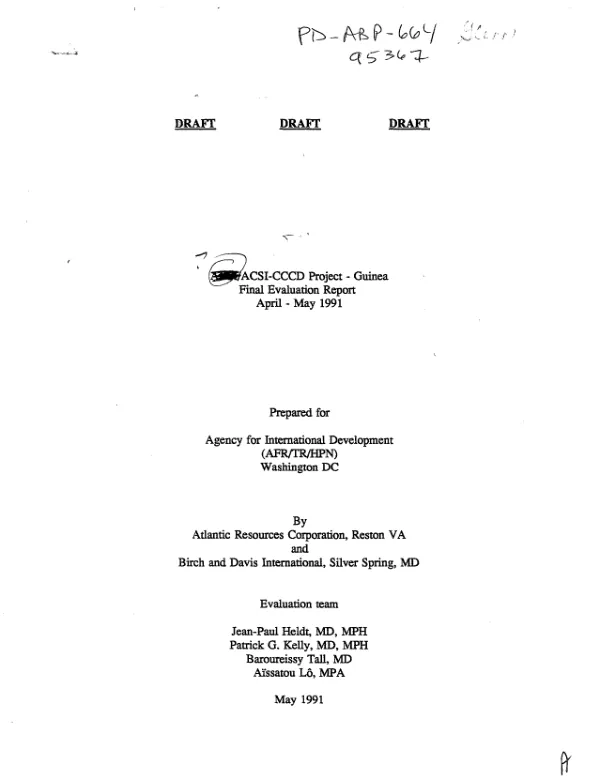 ACSI-CCCD - Guinea : final evaluation report Republic of Guinea