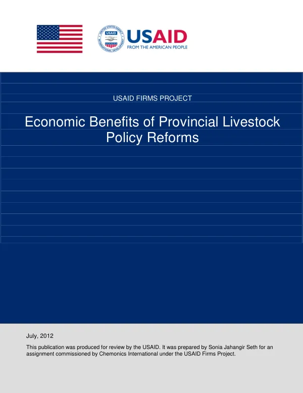 Economic Benefits of Provincial Livestock Policy Reforms