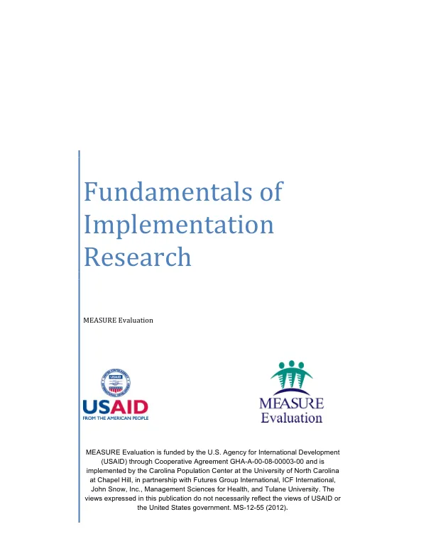 Fundamentals of Implementation Research