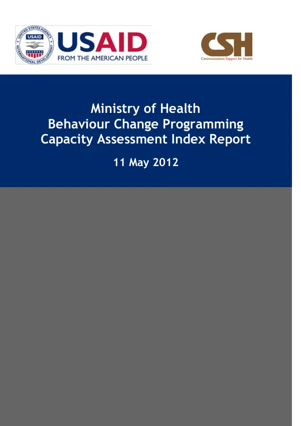 Zambia CSH 2012 MOH BCP Assessment Report