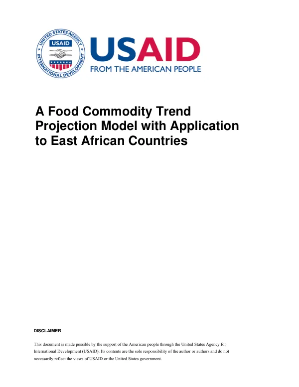 A Food Commodity Trend Projection Model with Application to East African Countries