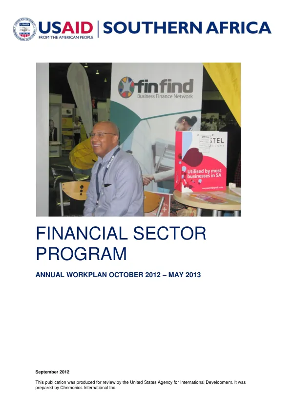 Annual Work Plan October 2012 - May 2013