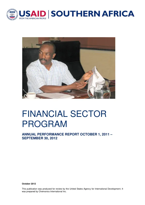 Annual Performance Report October 1, 2011 - September 30, 2012