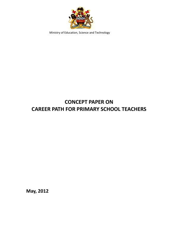 Malawi Teacher Professional Development Support (MTPDS) Project: Concept Paper on Career Path for Primary School Teachers