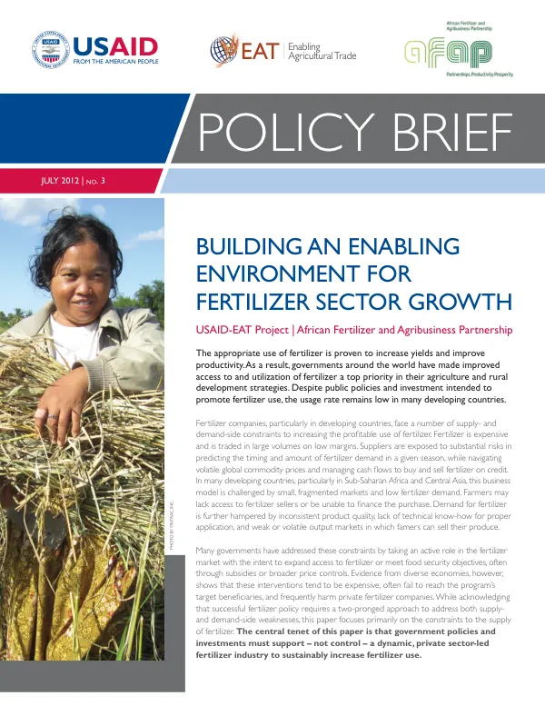 Building an Enabling Environment for Fertilizer Sector Growth