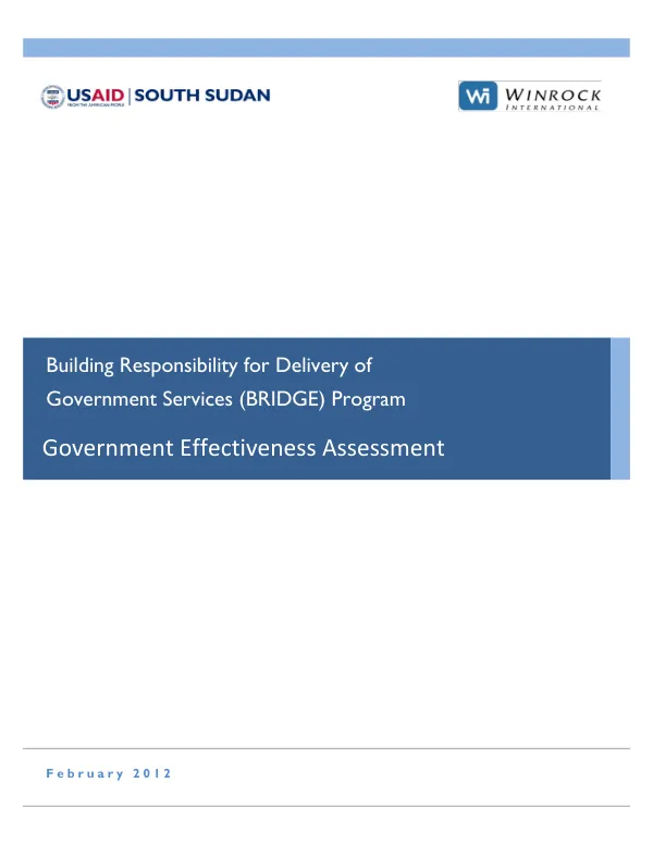 Government Effectiveness Assessment 2011