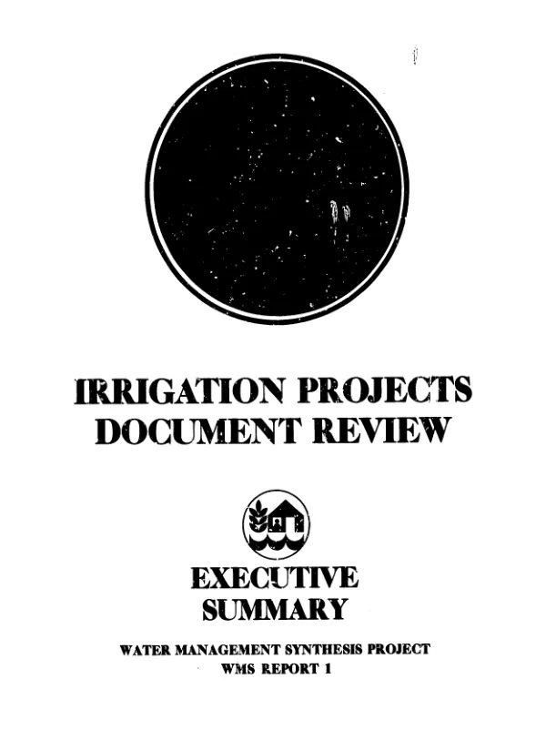 Irrigation projects document review : executive summary