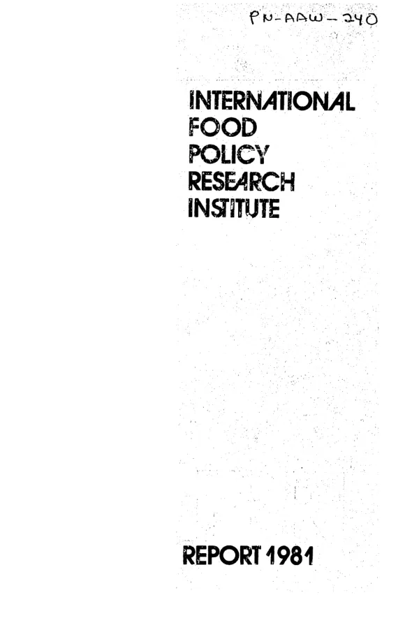 IFPRI report 1981