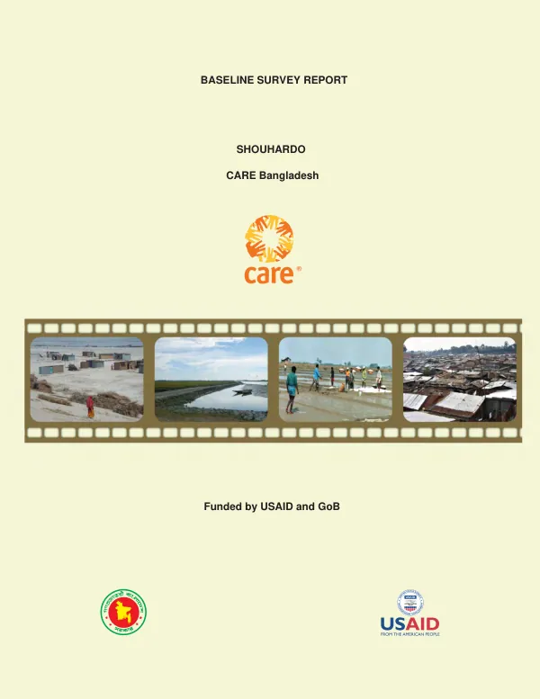 Baseline survey report : SHOUHARDO (strengthening household ability to respond to development opportunities)