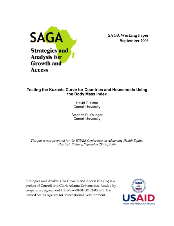 Testing the Kuznets curve for countries and households using the body mass index