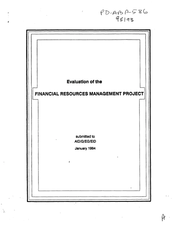 Evaluation of the financial resources management project