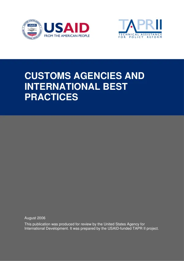 Customs agencies and international best practices