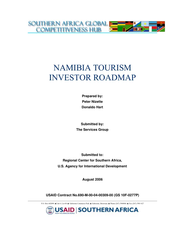 Namibia tourism investor roadmap