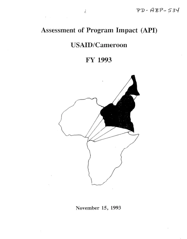 Assessment of program impact (API) : USAID/Cameroon, FY 1993