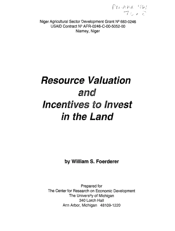 Resource valuation and incentives to invest in the land