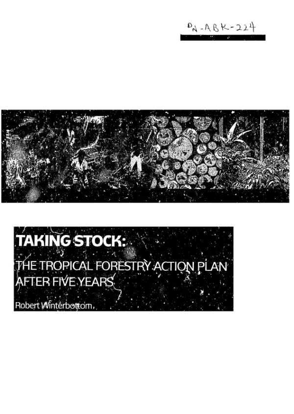 Taking stock : the tropical forestry action plan after five years