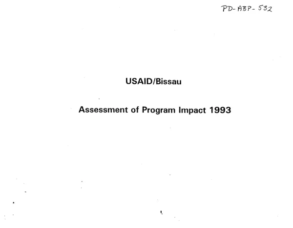 USAID/Bissau : assessment of program impact, 1993