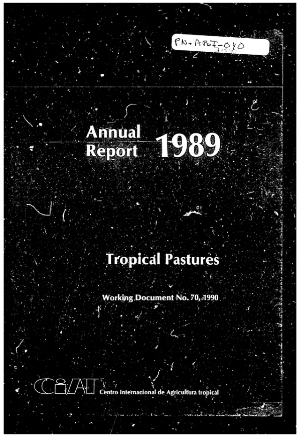Annual report 1989 : tropical pastures