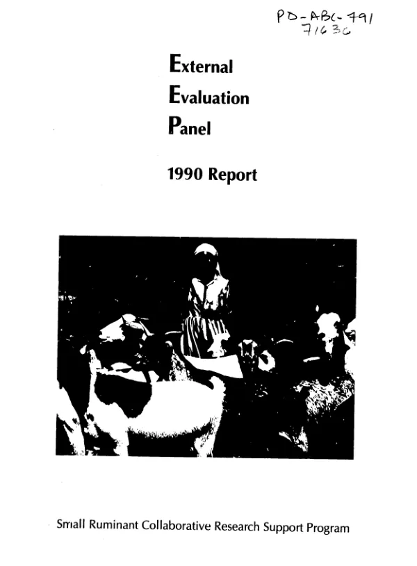 Small ruminant collaborative research support program : external evaluation panel, 1990 report