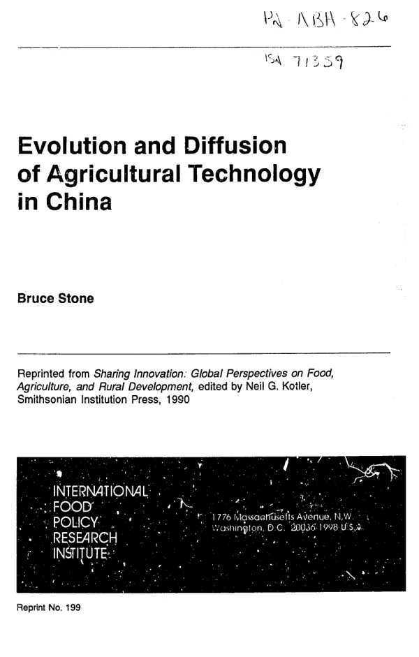 Evolution and diffusion of agricultural technology in China