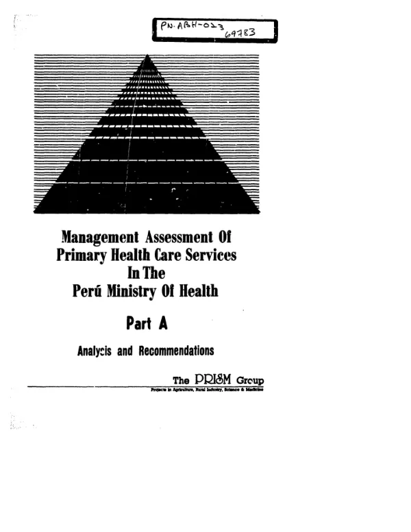 Management assessment of primary health care services in the Peru Ministry of Health