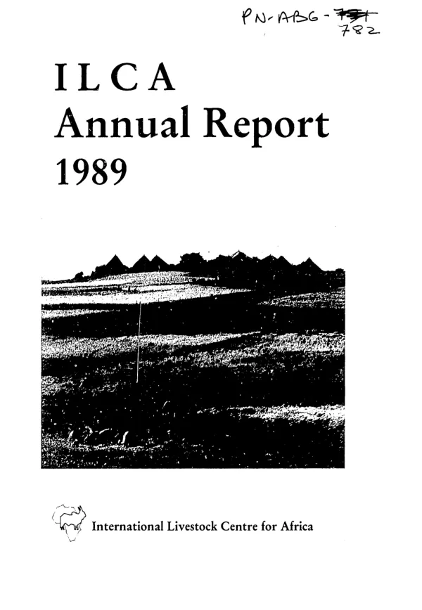 ILCA [International Livestock Centre for Africa] annual report, 1989