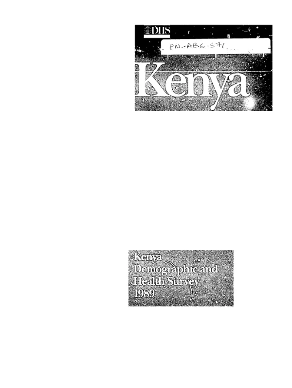 Kenya demographic and health survey 1989 : summary report