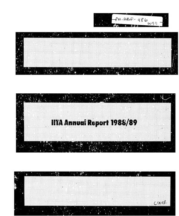 IITA (International Institute of Tropical Agriculture) annual report 1988/89 : toward sustainable agriculture for Africa