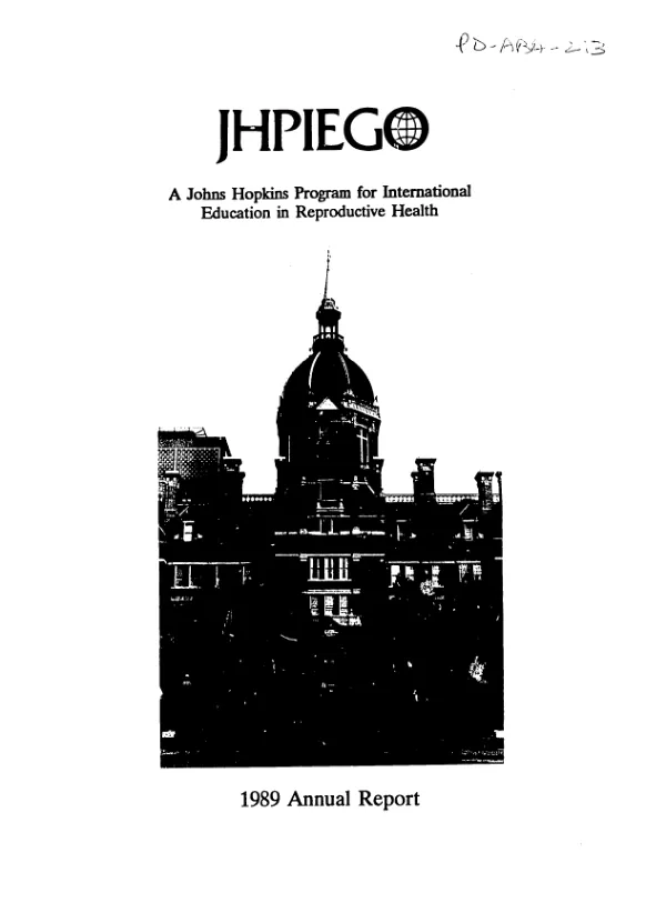 JHPIEGO, a Johns Hopkins program for international education in reproductive health : 1989 annual report