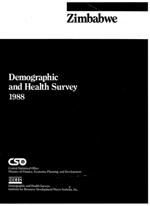 Zimbabwe demographic and health survey 1988