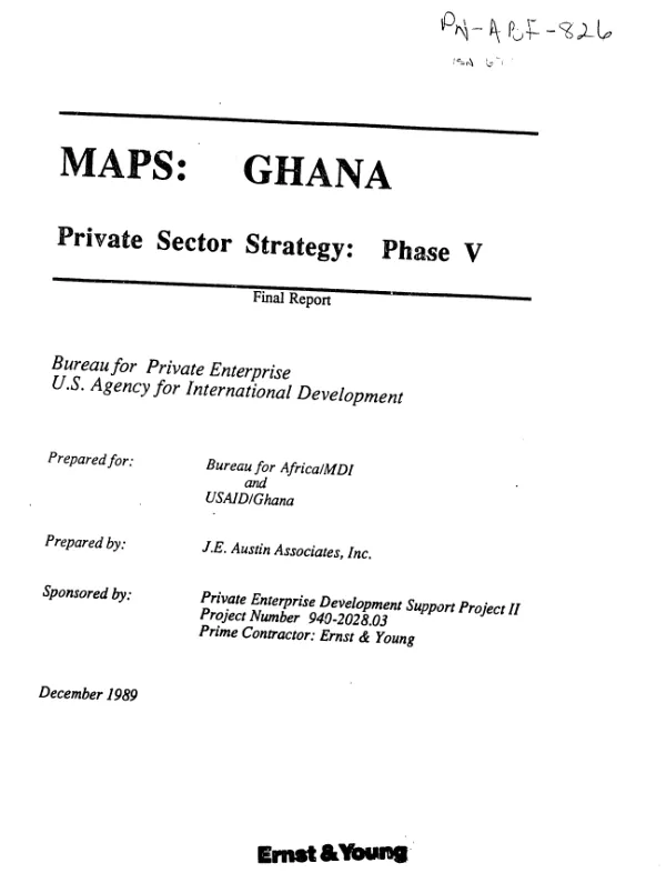 MAPS [manual for action in the private sector] : Ghana -- private sector strategy, phase V -- final report